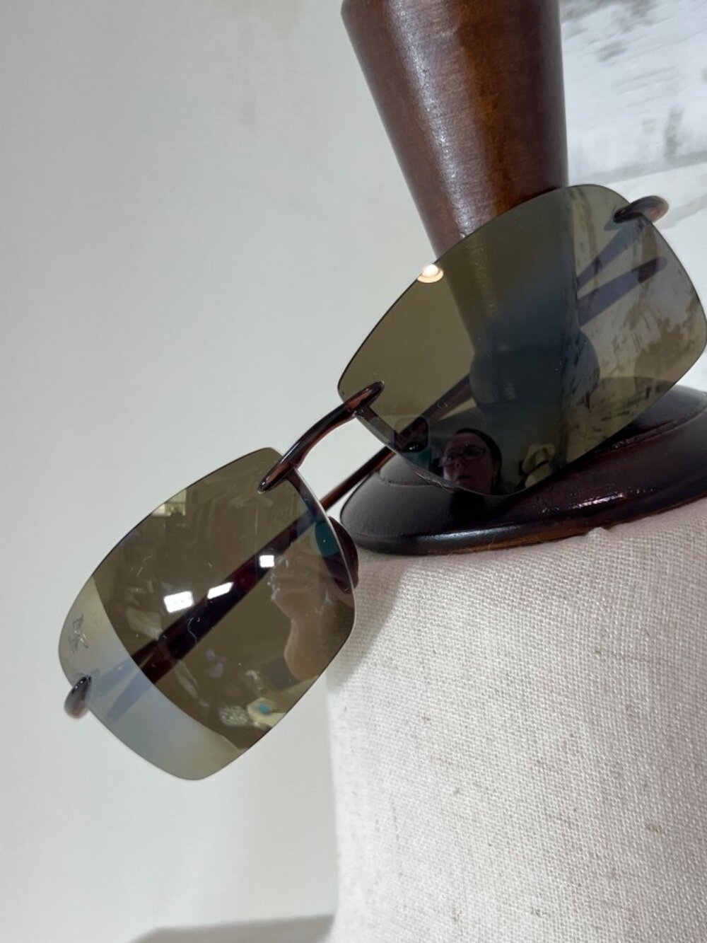 MAUI JIM MJ Sport Lighthouse 423-26 65/13/027 Polarized Rimless Sunglasses Brown - Picture 2 of 6